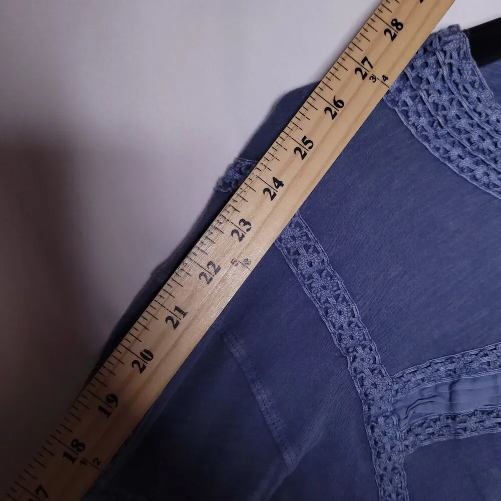 Free People Top Small Blue Boy Meets Girl Chambray